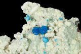 Vibrant Blue Cavansite Clusters on Stilbite - India #168252-1